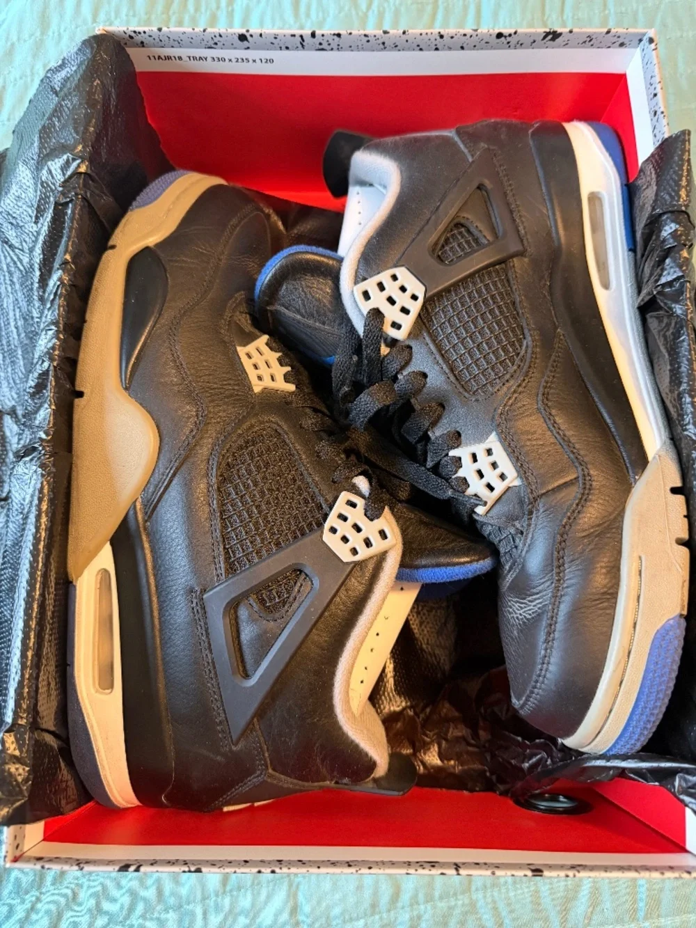 Used, Jordan 4 Retro Motorsports Alternate Black Royal